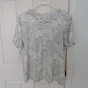 Zebra print T-shirt Chico's size 2